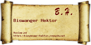 Biswanger Hektor névjegykártya